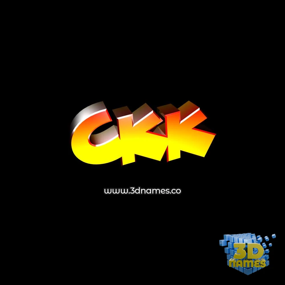 ckk in Black Background style - 3D name wallpaper