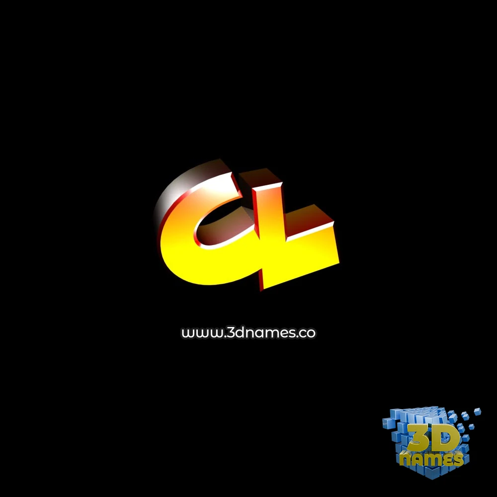 cl in Black Background style - 3D name wallpaper