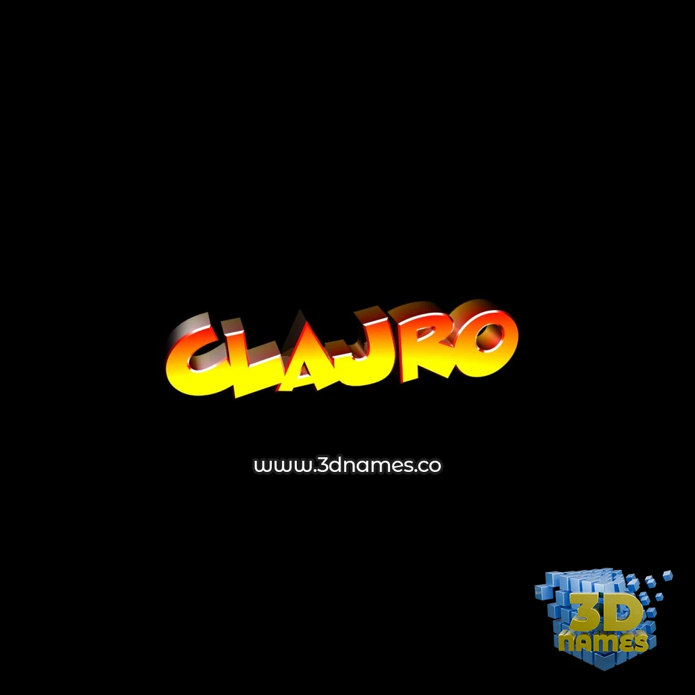 clajro in Black Background style - 3D name wallpaper