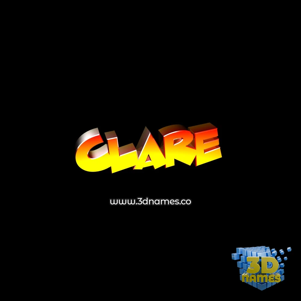 clare in Black Background style - 3D name wallpaper