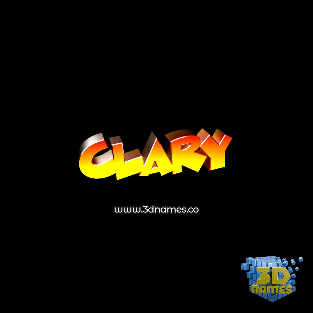 clary in Black Background style - 3D name wallpaper