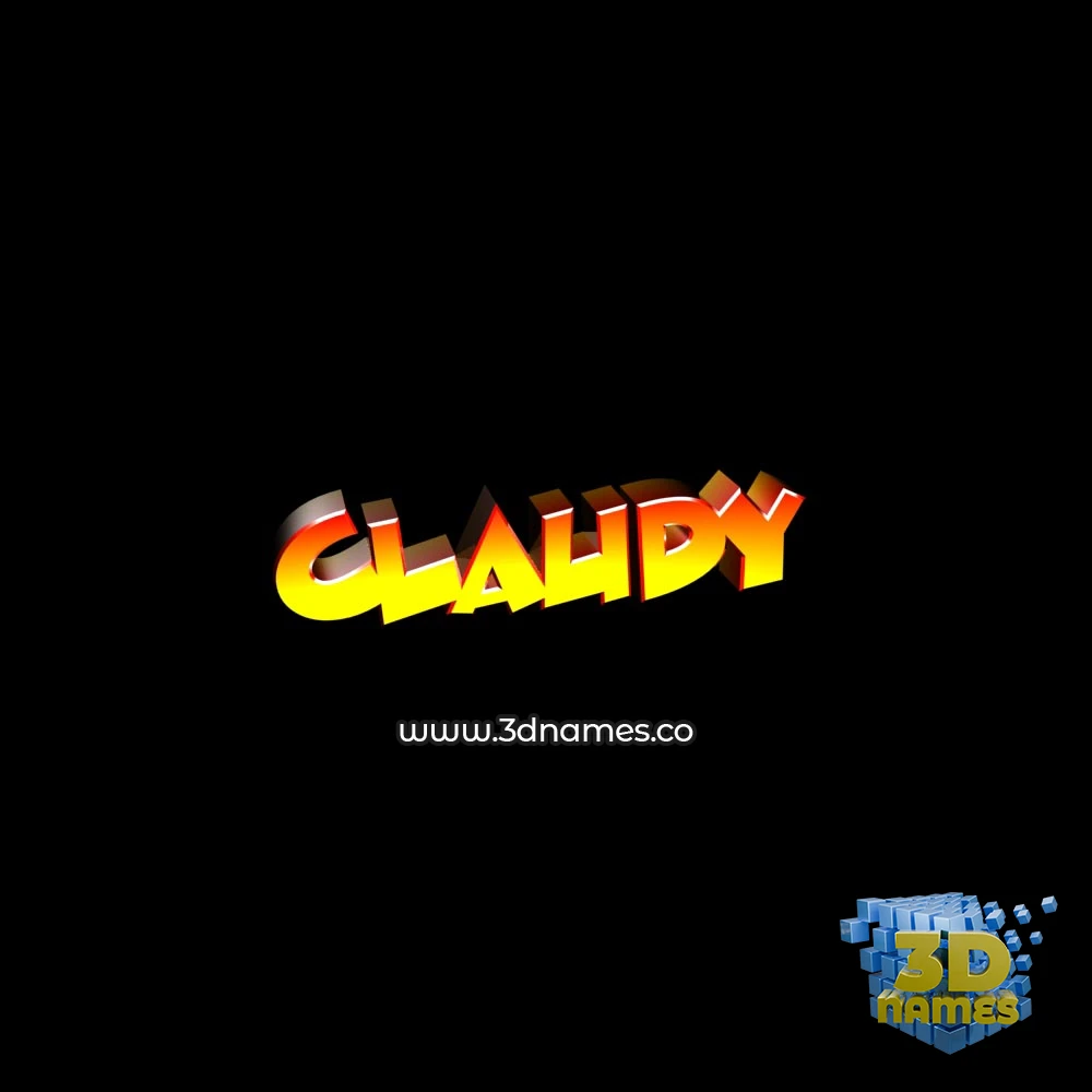 claudy in Black Background style - 3D name wallpaper