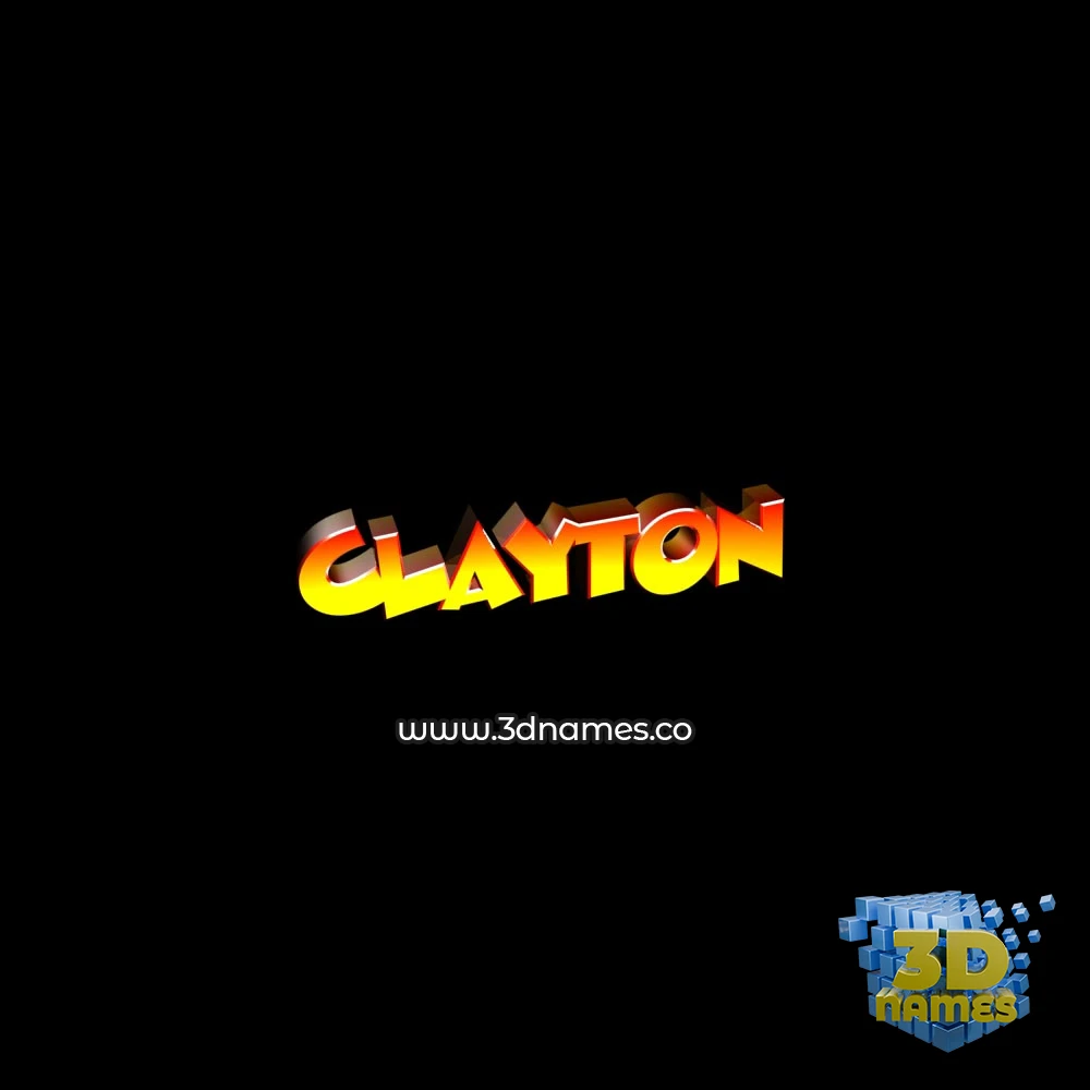 clayton in Black Background style - 3D name wallpaper