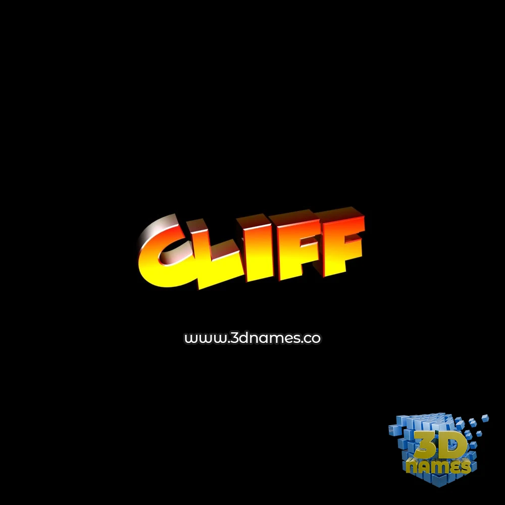 cliff in Black Background style - 3D name wallpaper