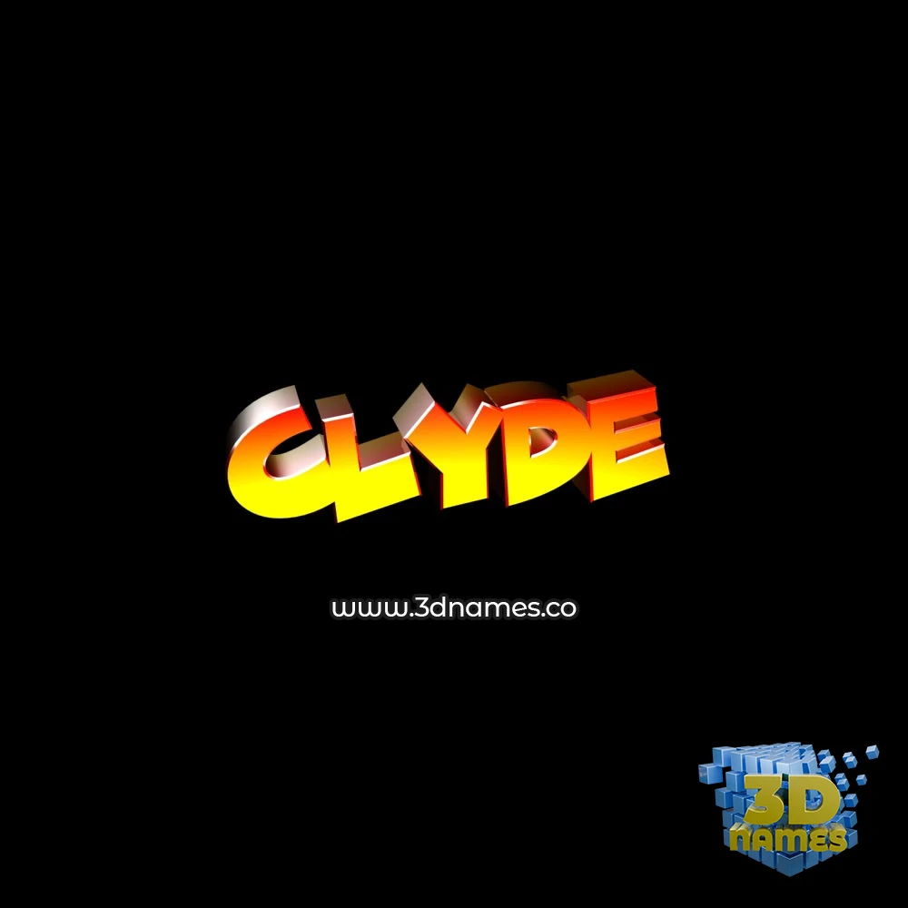 clyde in Black Background style - 3D name wallpaper