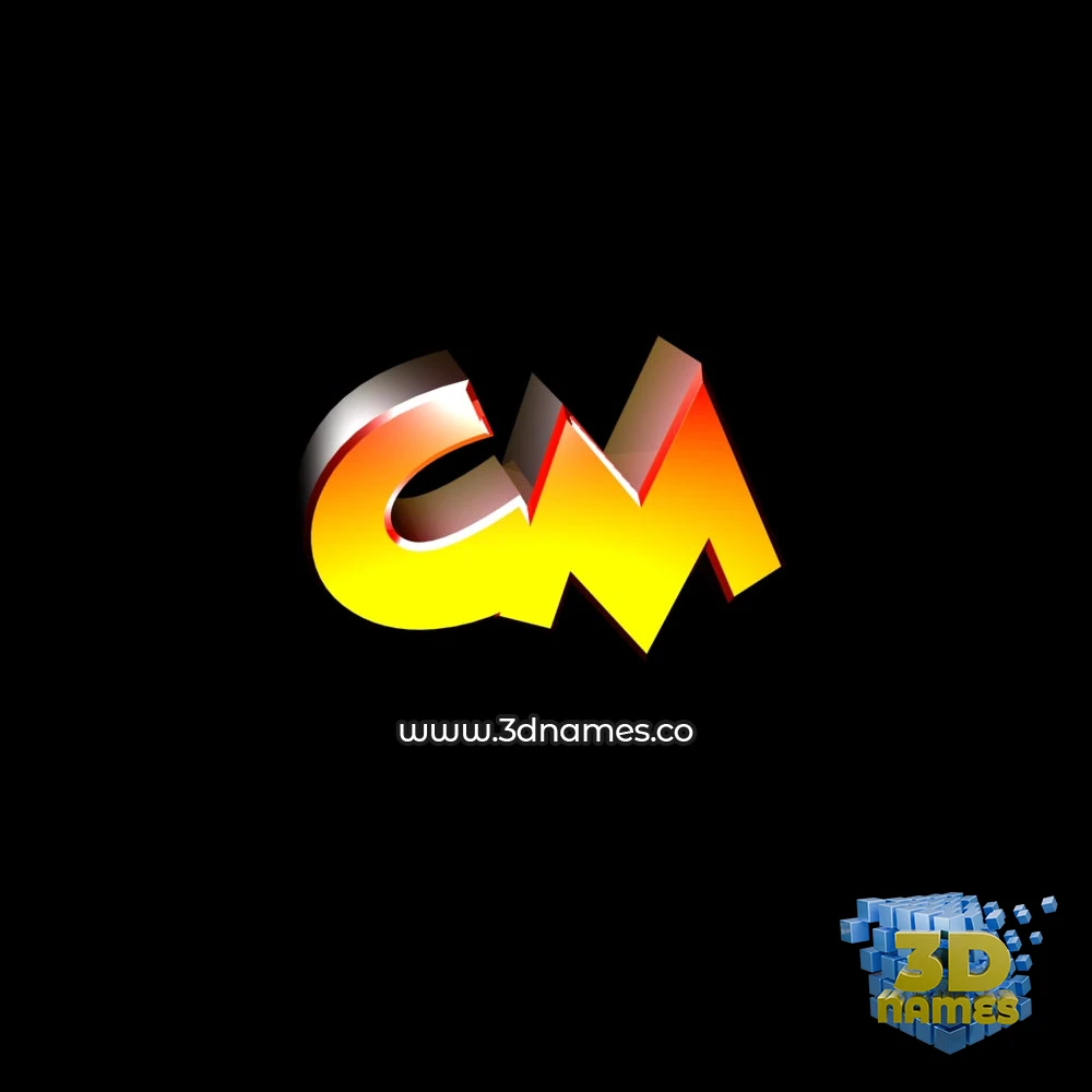 cm in Black Background style - 3D name wallpaper