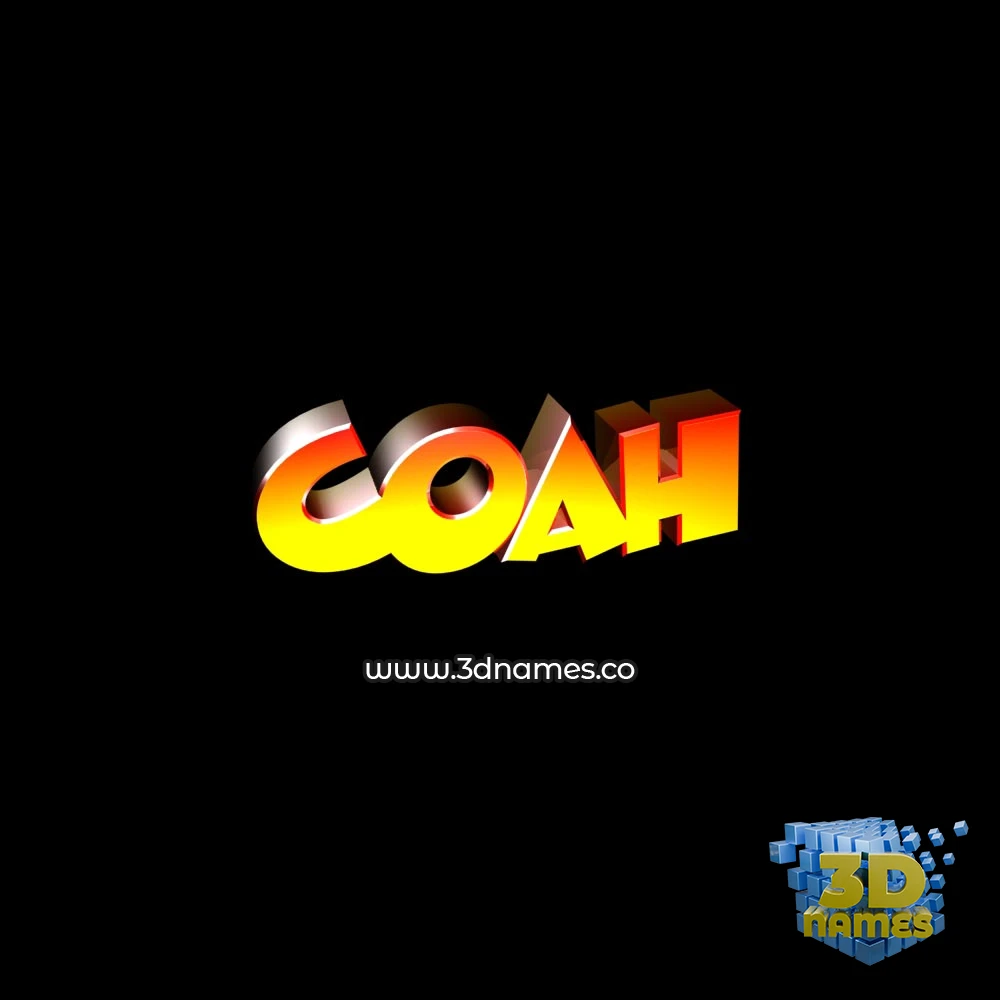 coah in Black Background style - 3D name wallpaper