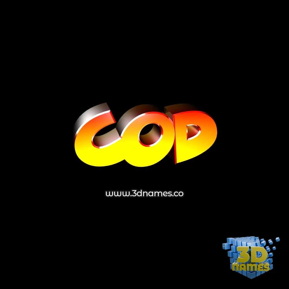 cod in Black Background style - 3D name wallpaper