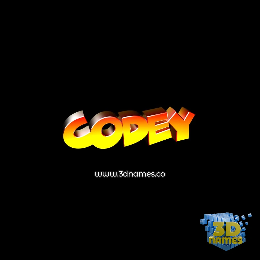 codey in Black Background style - 3D name wallpaper