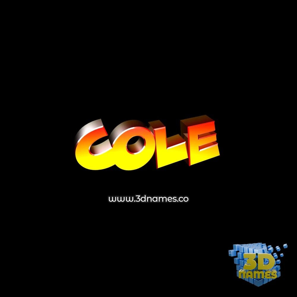 cole in Black Background style - 3D name wallpaper