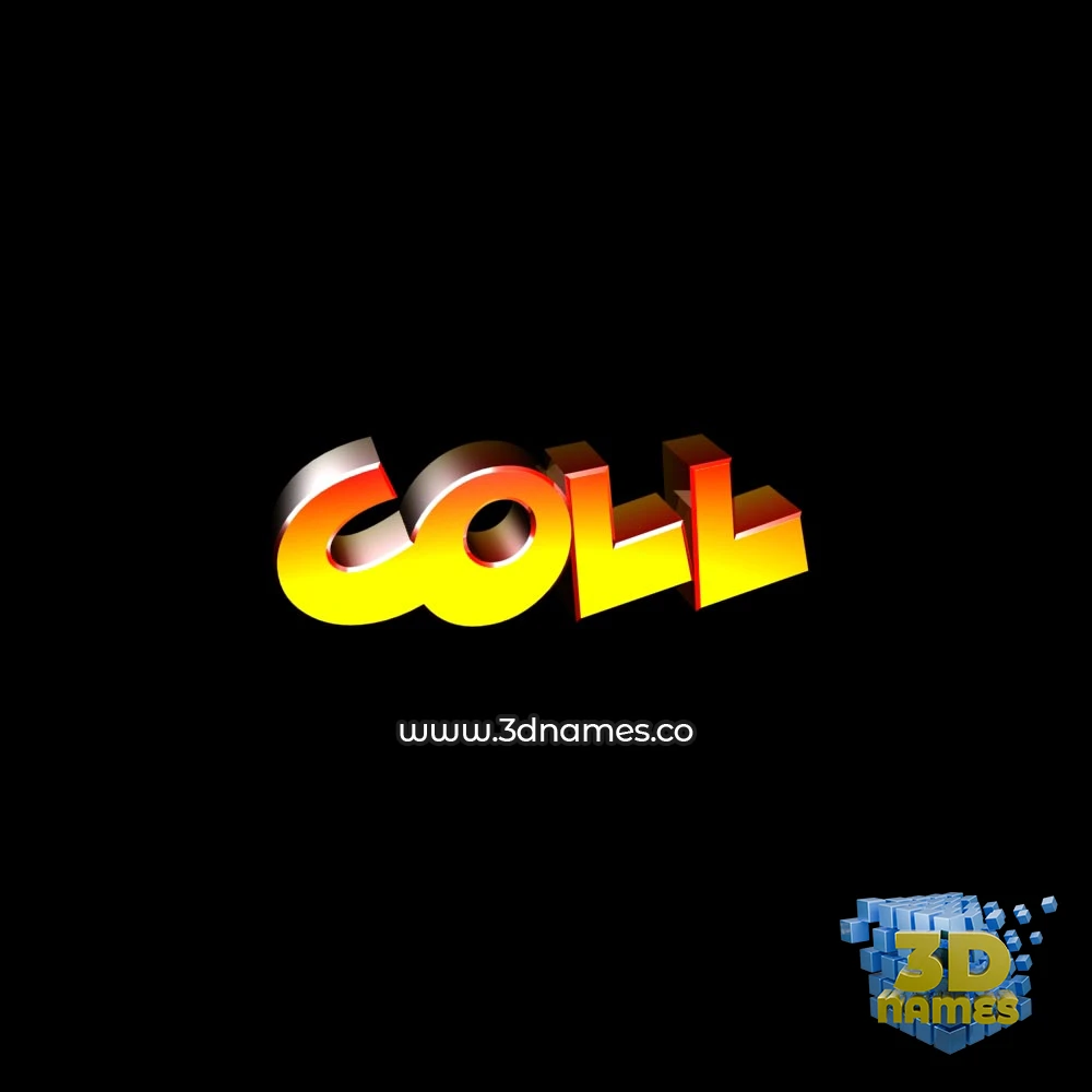 coll in Black Background style - 3D name wallpaper