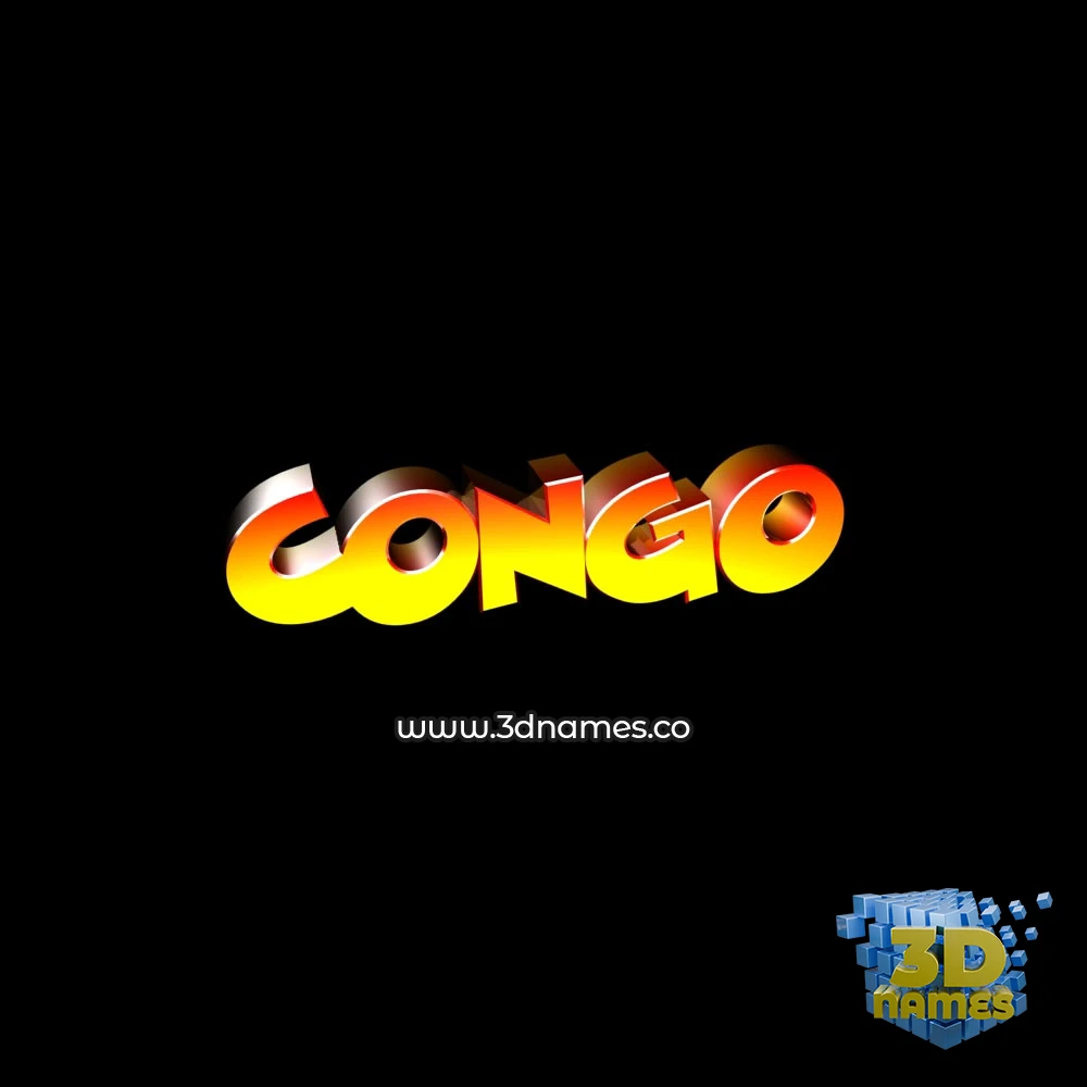 congo in Black Background style - 3D name wallpaper