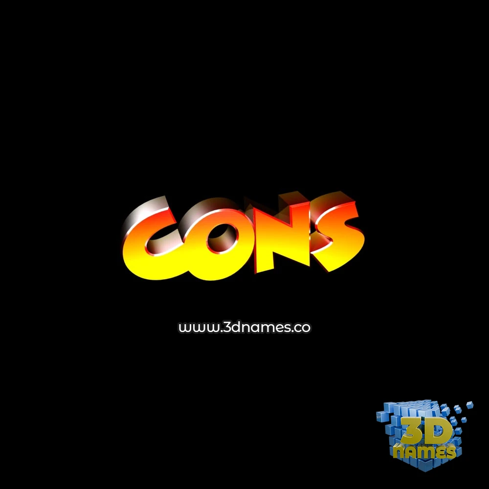 cons in Black Background style - 3D name wallpaper