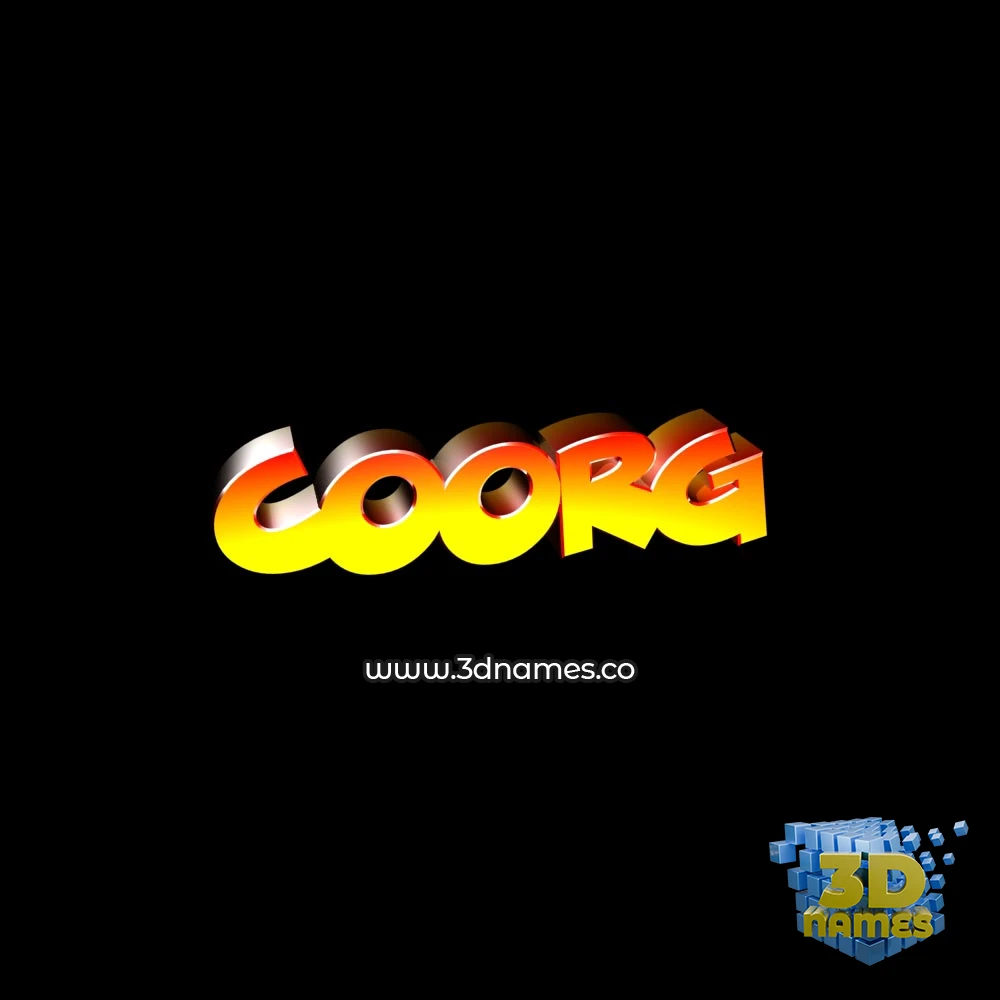 coorg in Black Background style - 3D name wallpaper