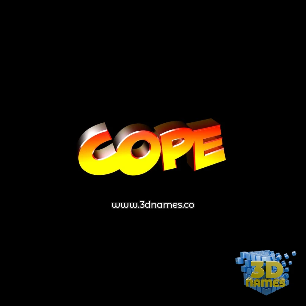 cope in Black Background style - 3D name wallpaper