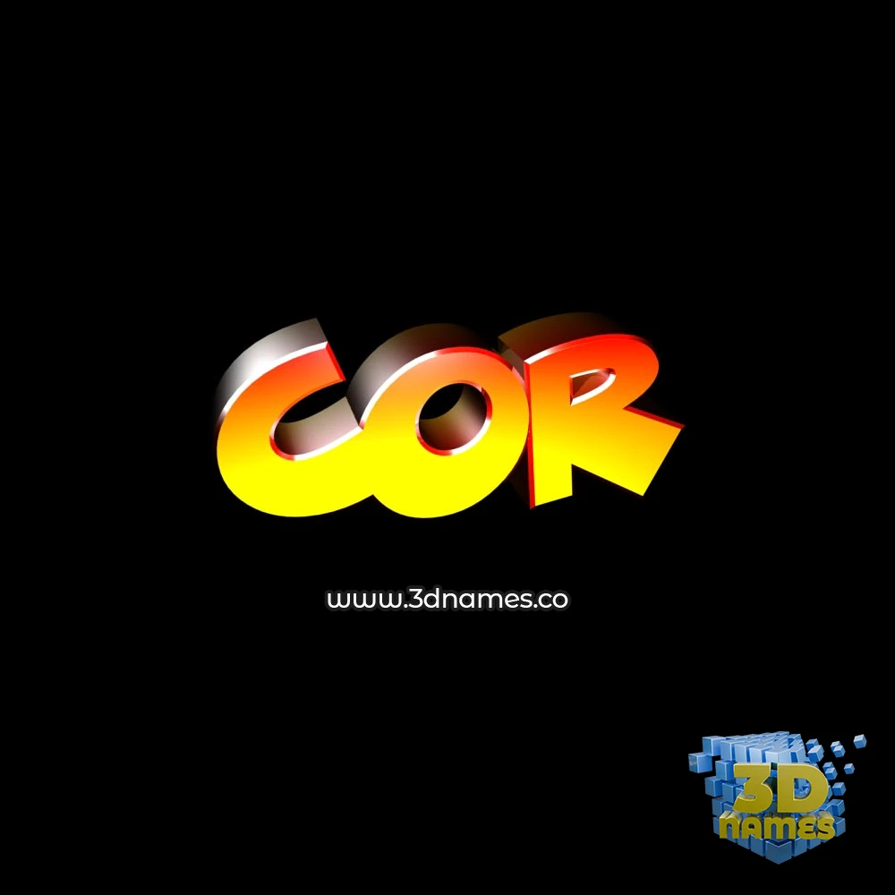 cor in Black Background style - 3D name wallpaper