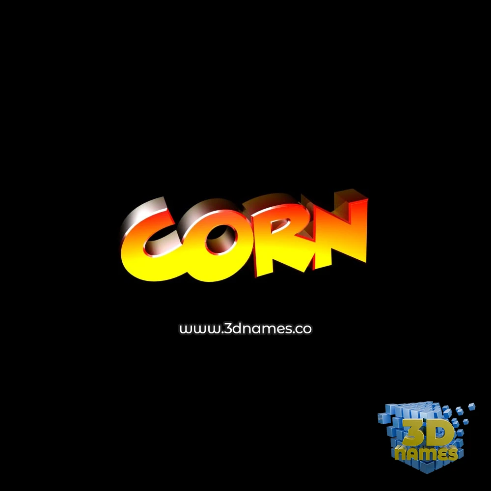 corn in Black Background style - 3D name wallpaper