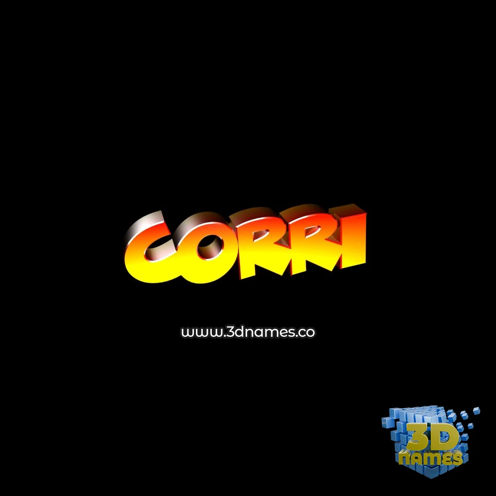 corri in Black Background style - 3D name wallpaper