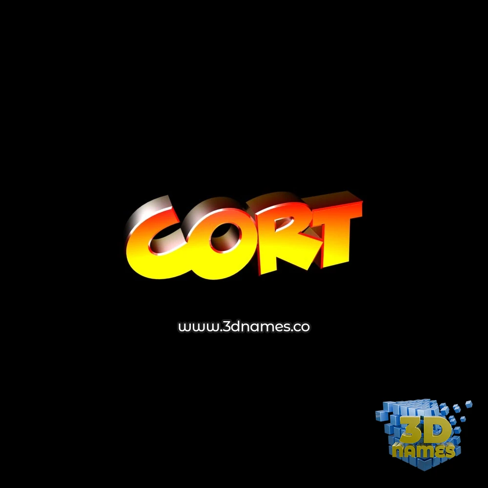 cort in Black Background style - 3D name wallpaper
