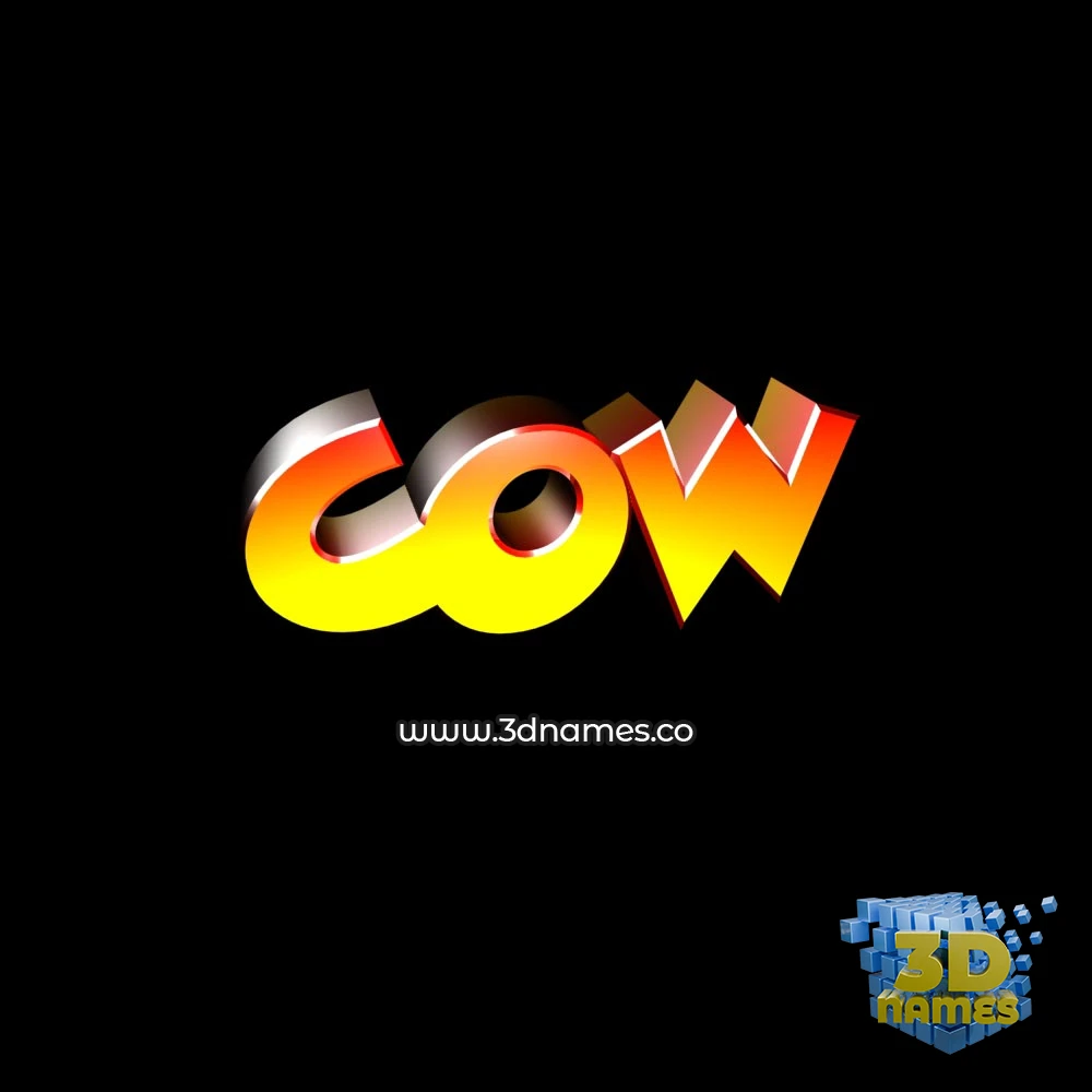 cow in Black Background style - 3D name wallpaper