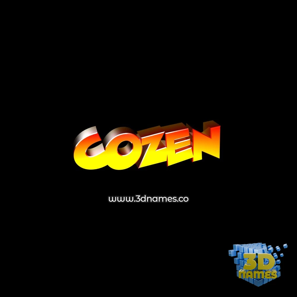 cozen in Black Background style - 3D name wallpaper