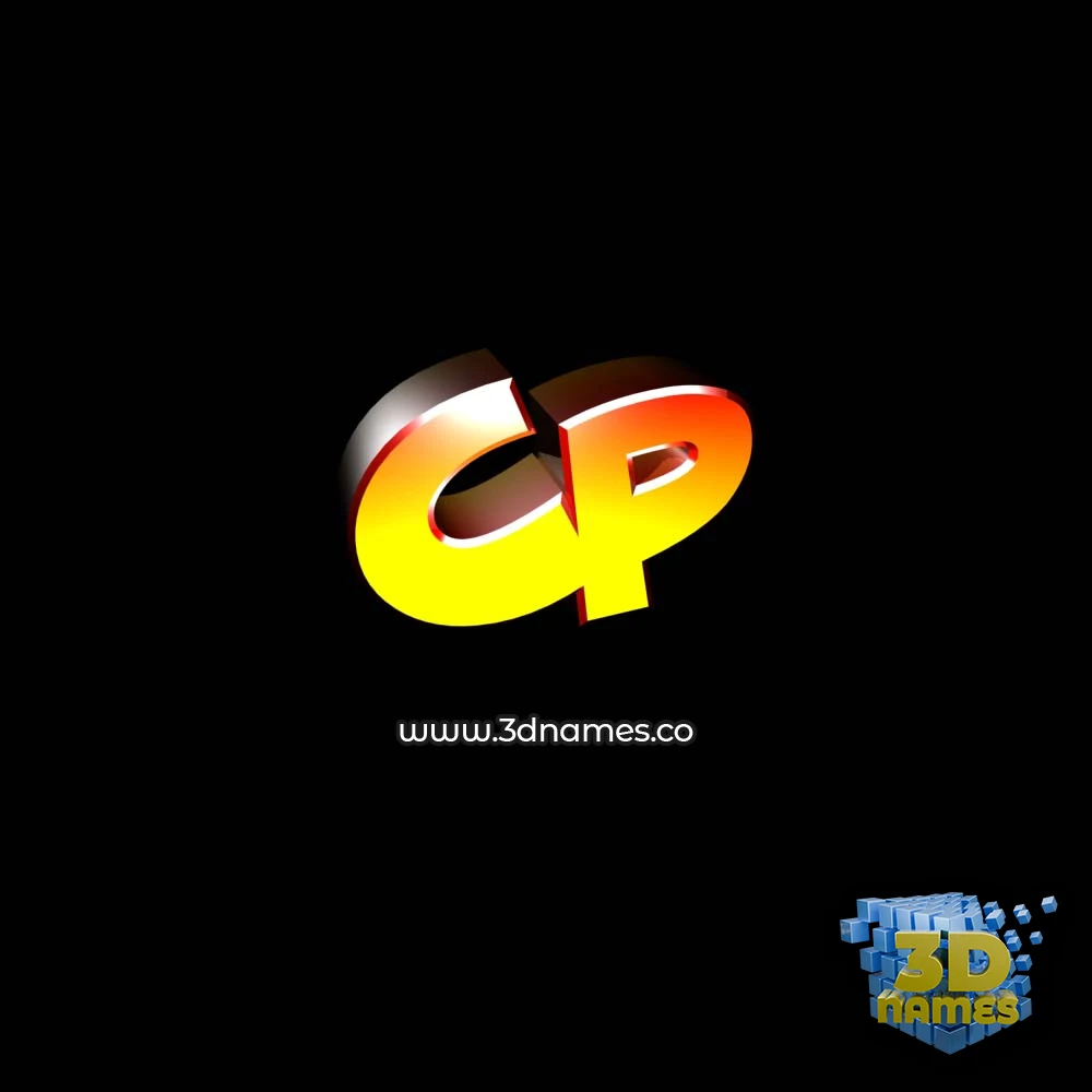 cp in Black Background style - 3D name wallpaper