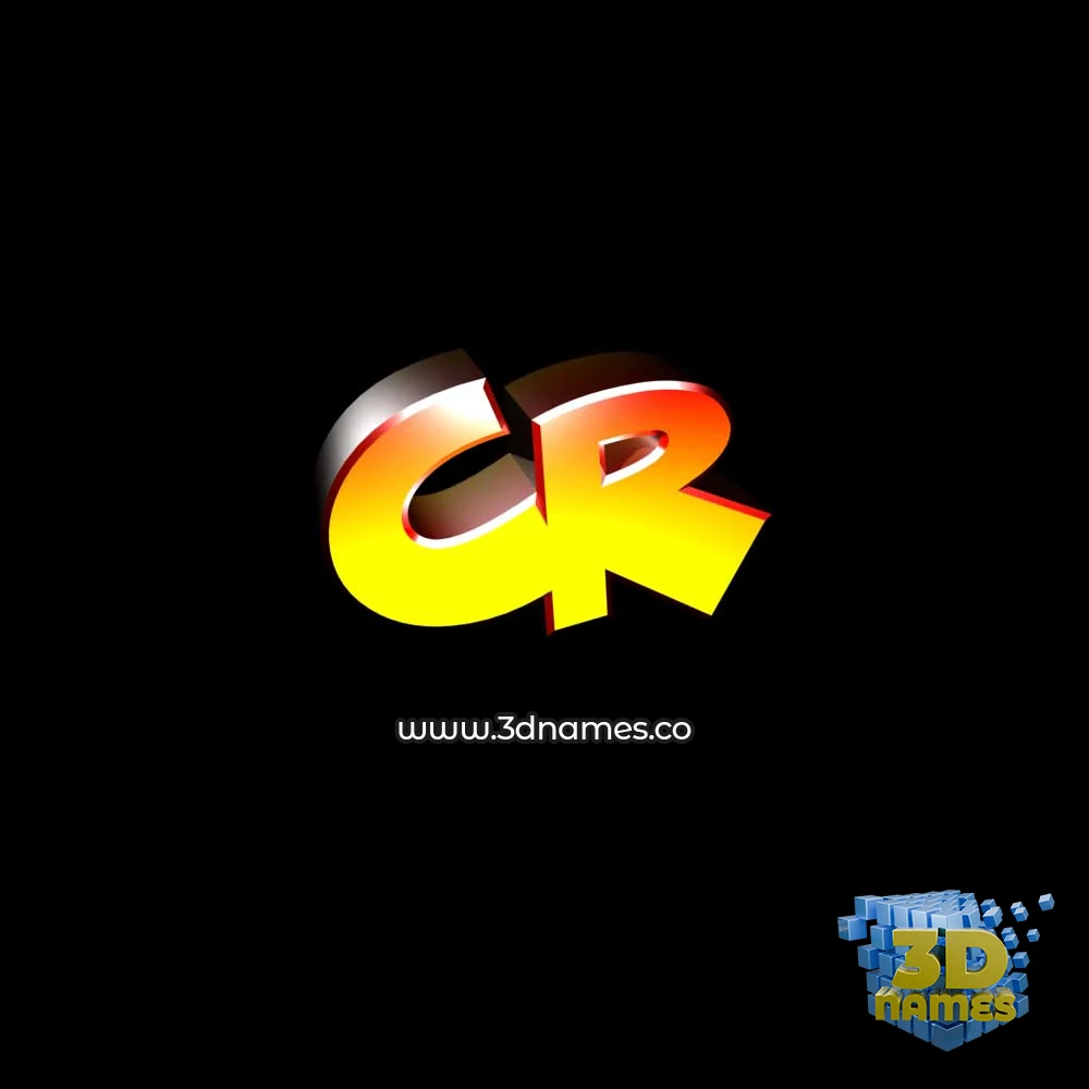 cr in Black Background style - 3D name wallpaper