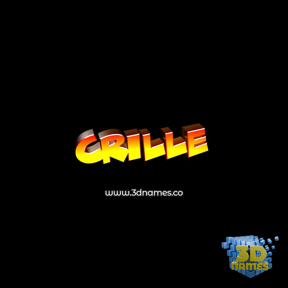 crille in Black Background style - 3D name wallpaper