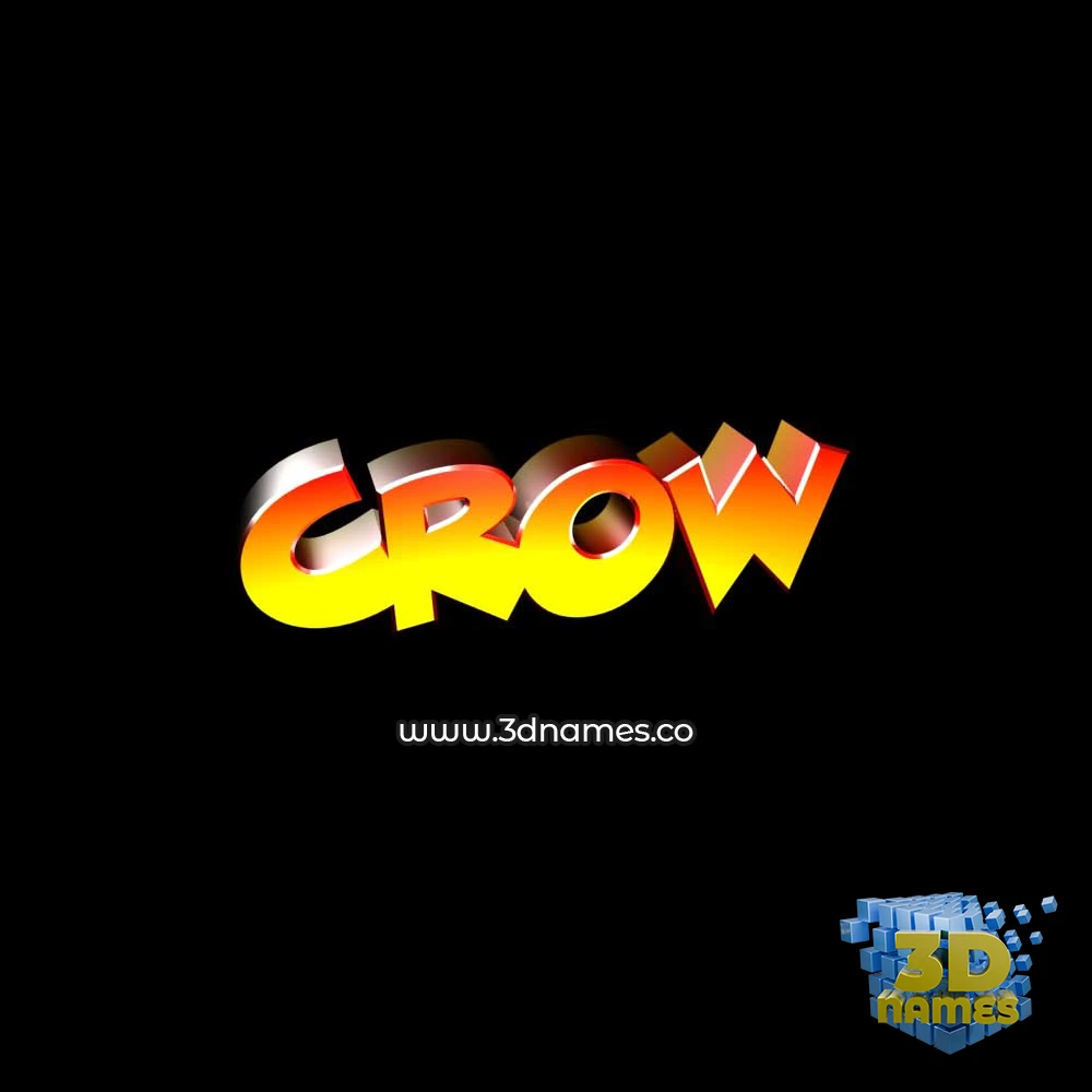 crow in Black Background style - 3D name wallpaper