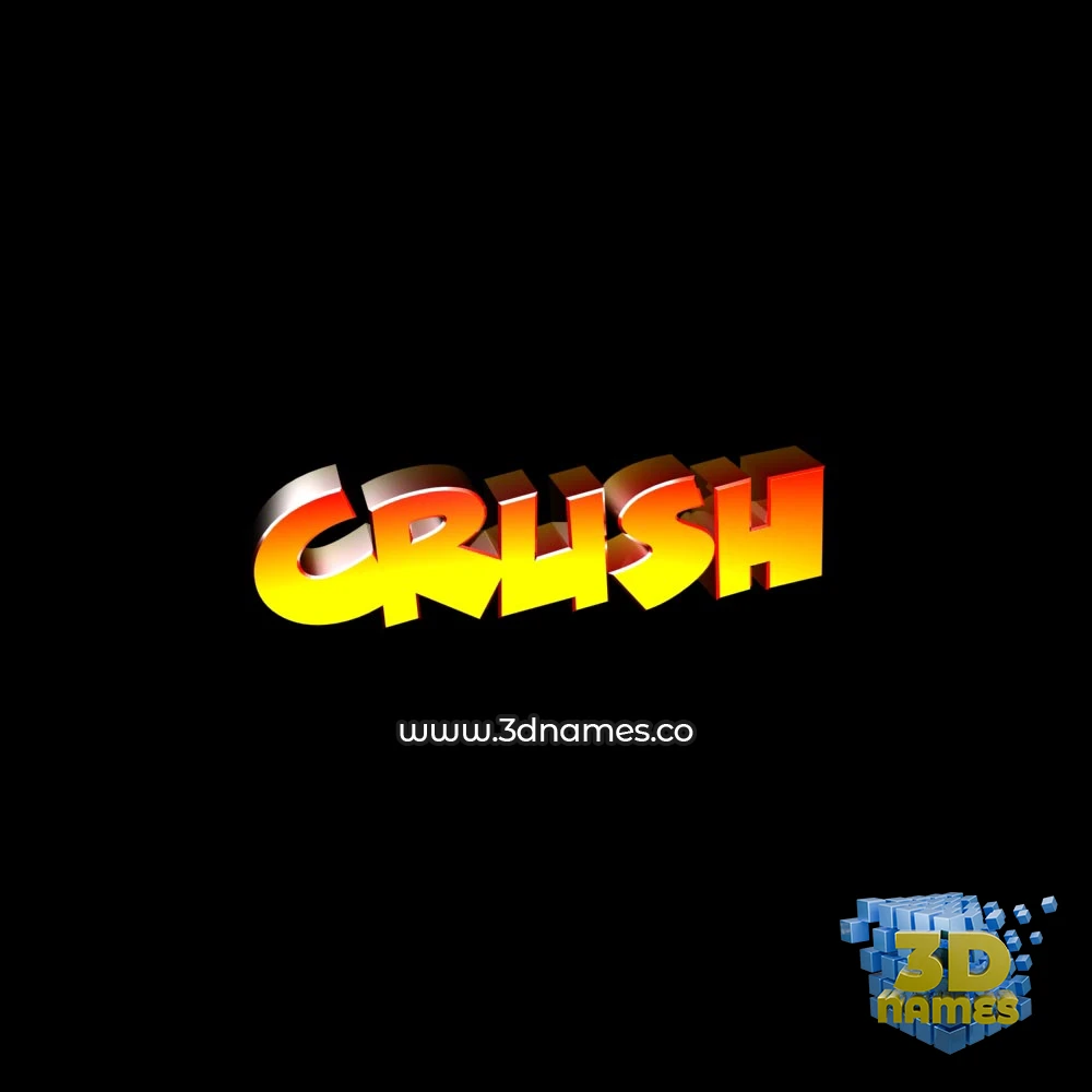 crush in Black Background style - 3D name wallpaper