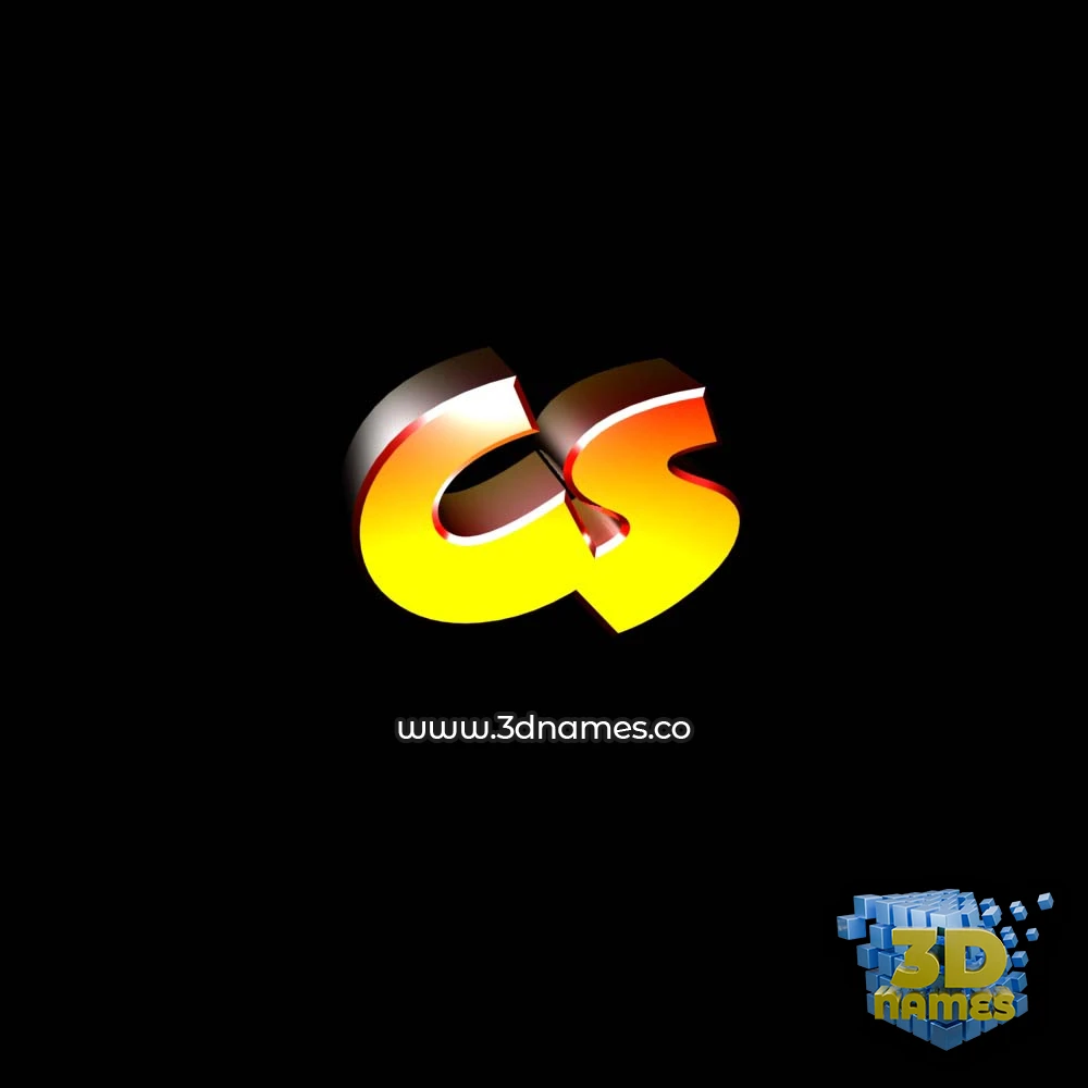 cs in Black Background style - 3D name wallpaper