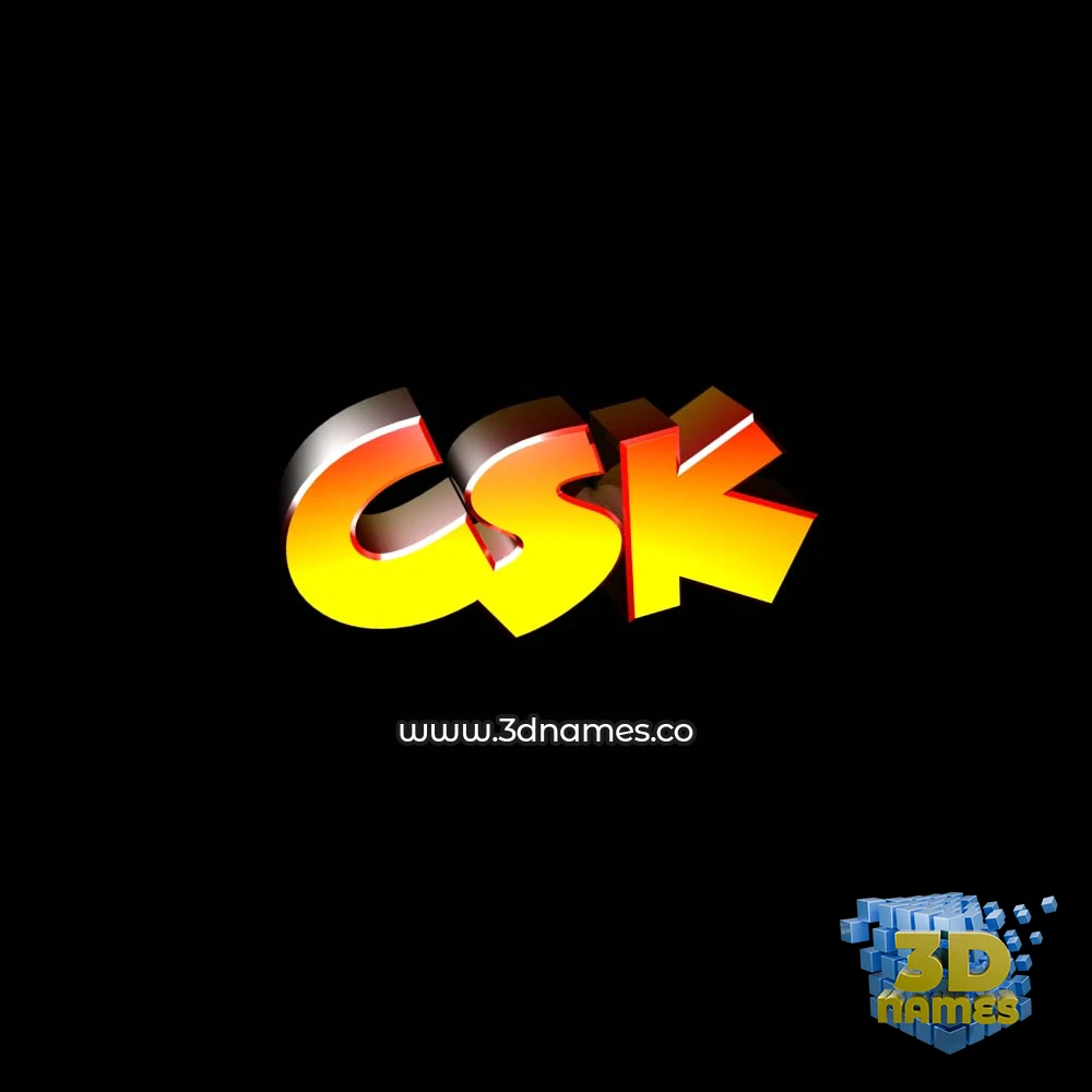 csk in Black Background style - 3D name wallpaper