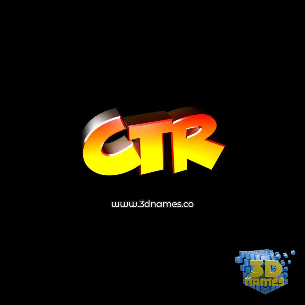 ctr in Black Background style - 3D name wallpaper