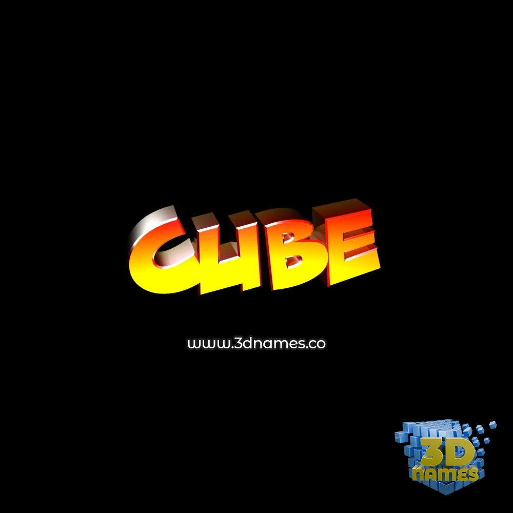 cube in Black Background style - 3D name wallpaper