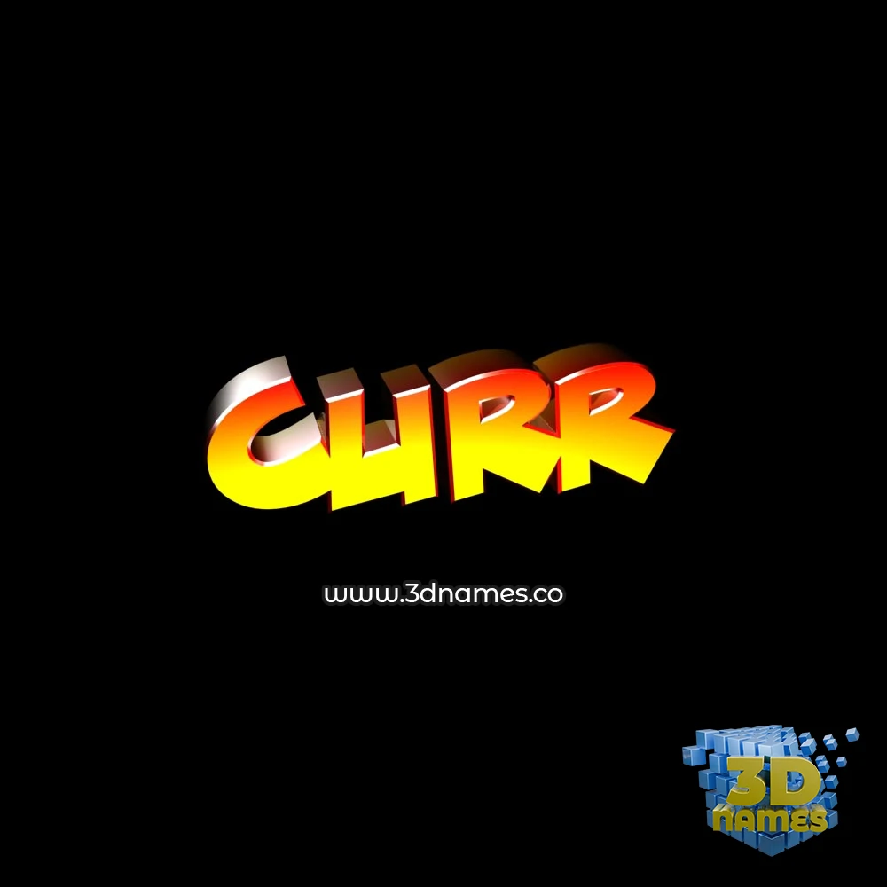 curr in Black Background style - 3D name wallpaper