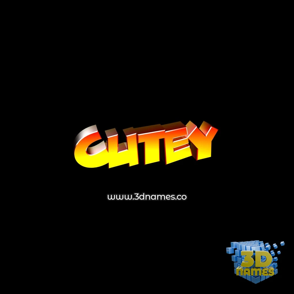 cutey in Black Background style - 3D name wallpaper