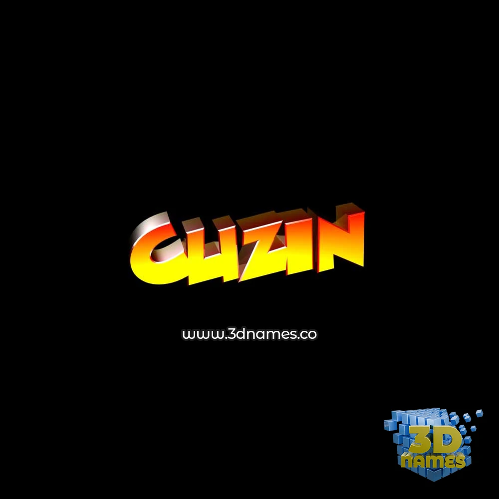 cuzin in Black Background style - 3D name wallpaper
