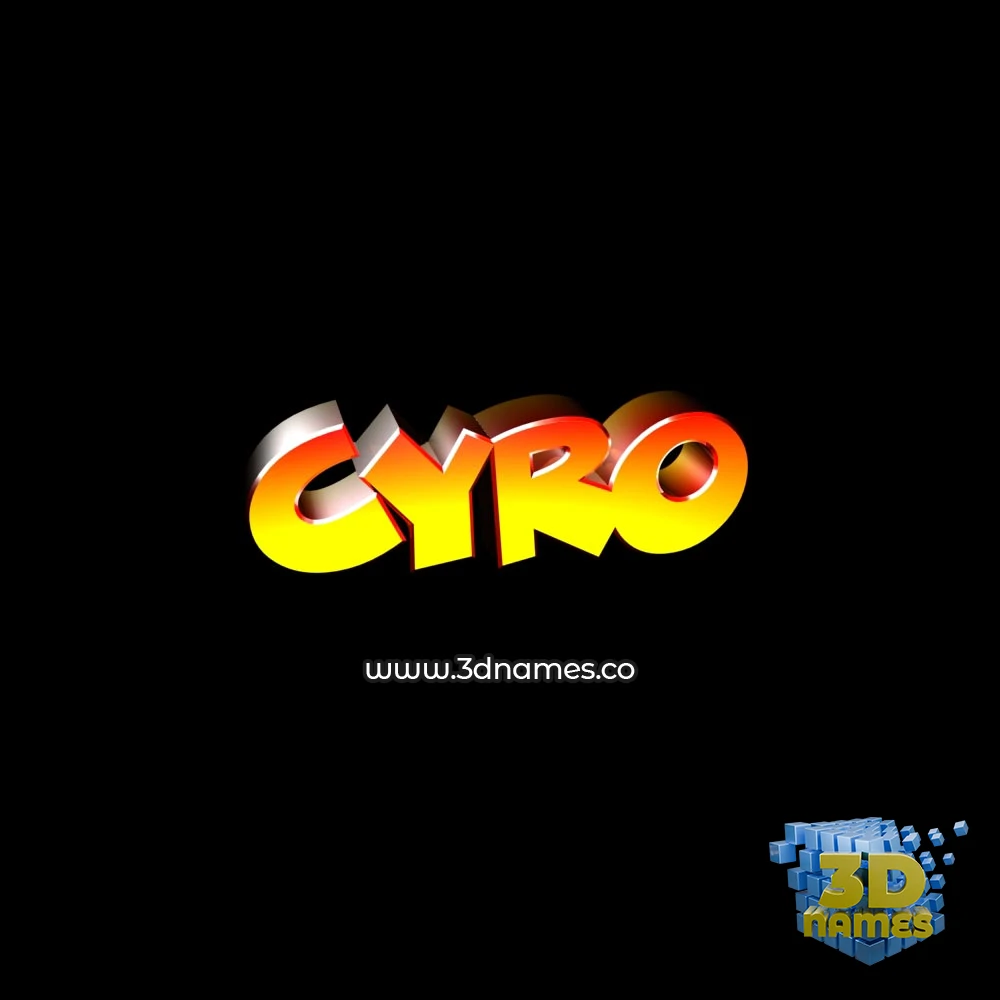cyro in Black Background style - 3D name wallpaper