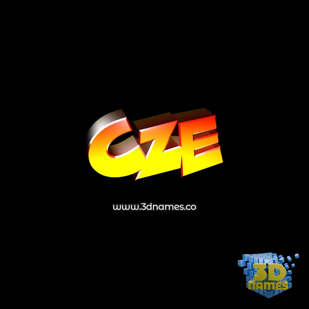 cze in Black Background style - 3D name wallpaper