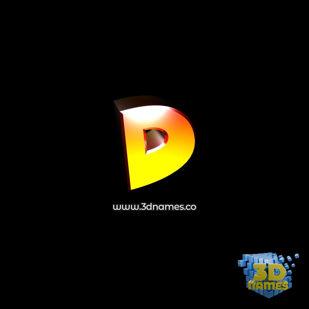 d in Black Background style - 3D name wallpaper