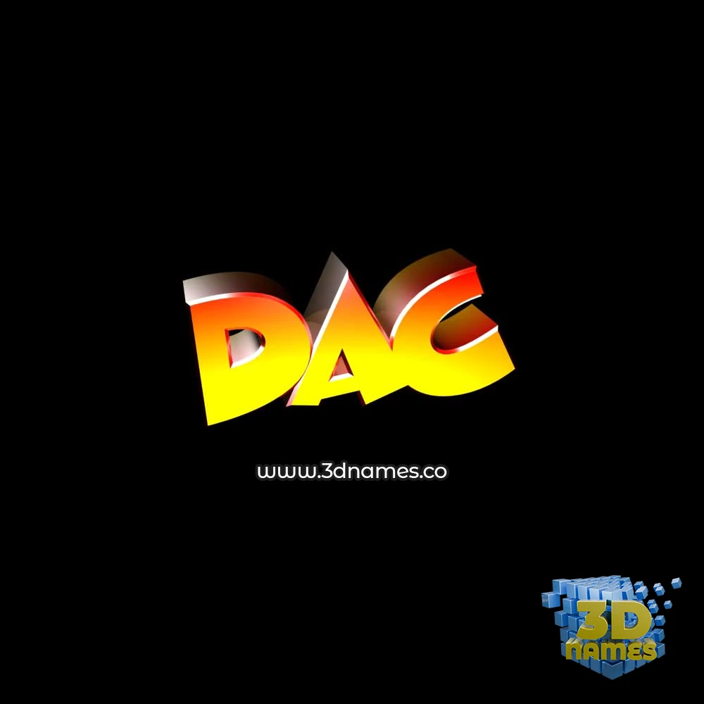 dac in Black Background style - 3D name wallpaper