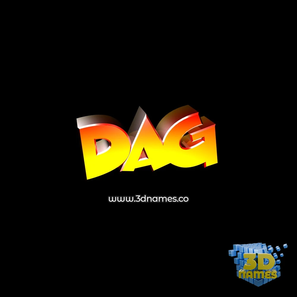 dag in Black Background style - 3D name wallpaper
