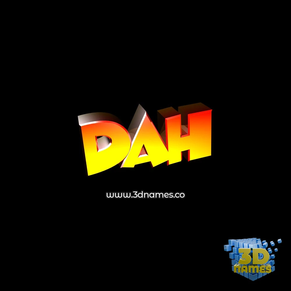 dah in Black Background style - 3D name wallpaper