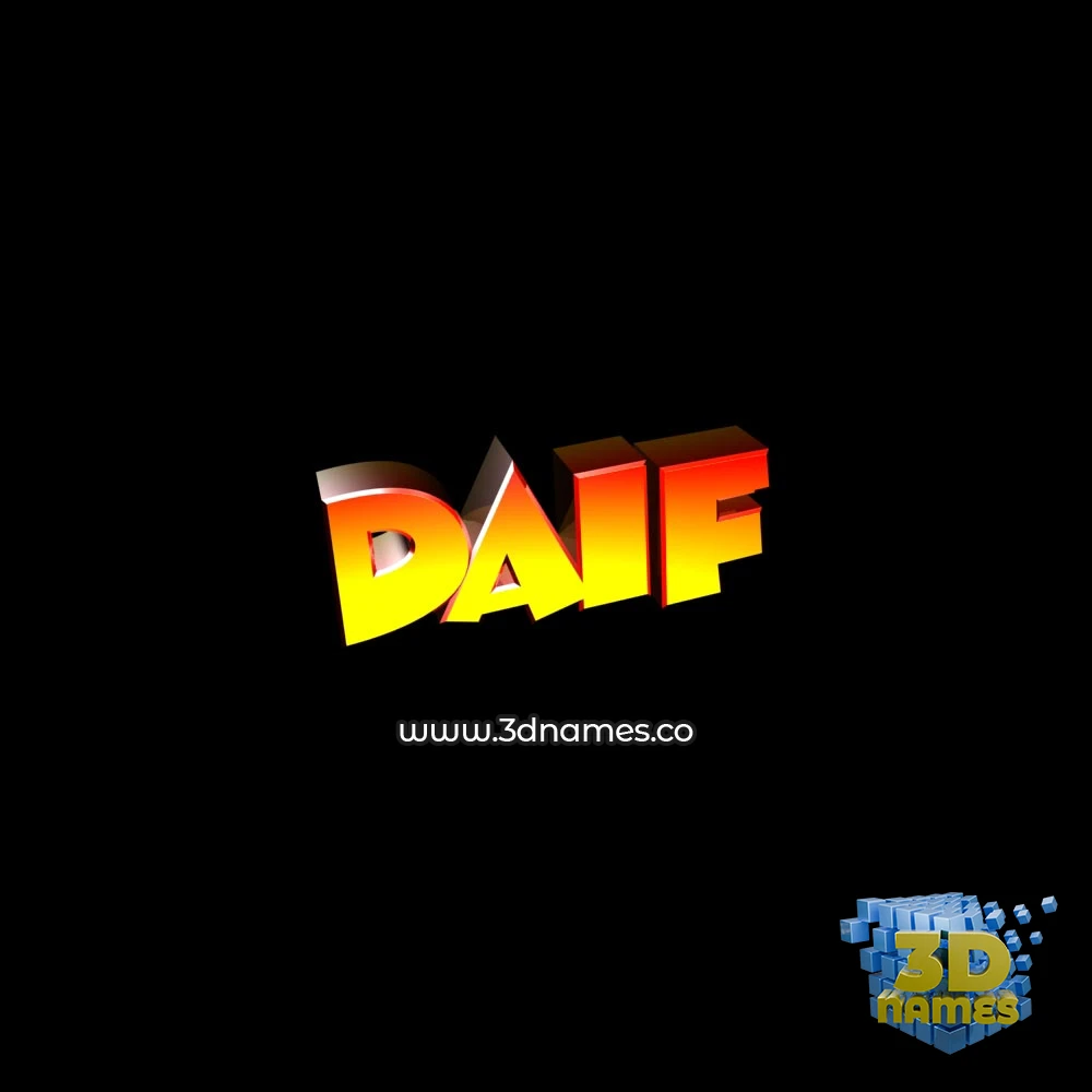 daif in Black Background style - 3D name wallpaper