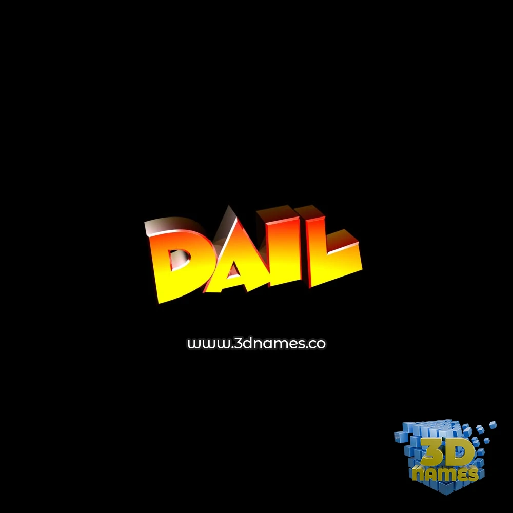 dail in Black Background style - 3D name wallpaper