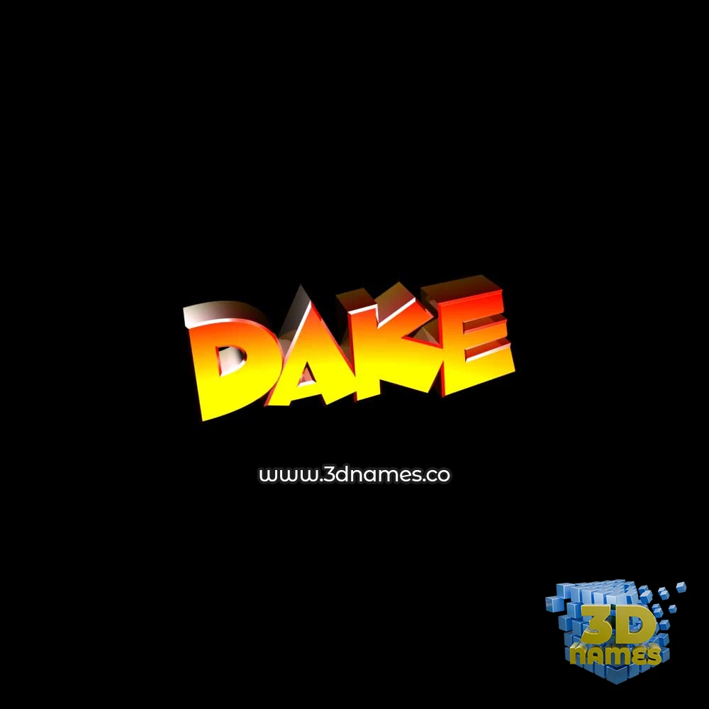 dake in Black Background style - 3D name wallpaper