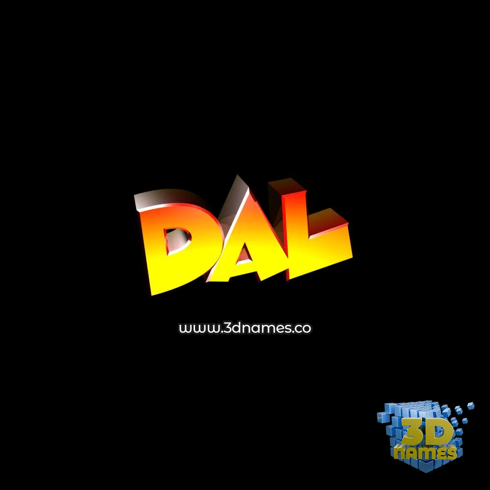 dal in Black Background style - 3D name wallpaper