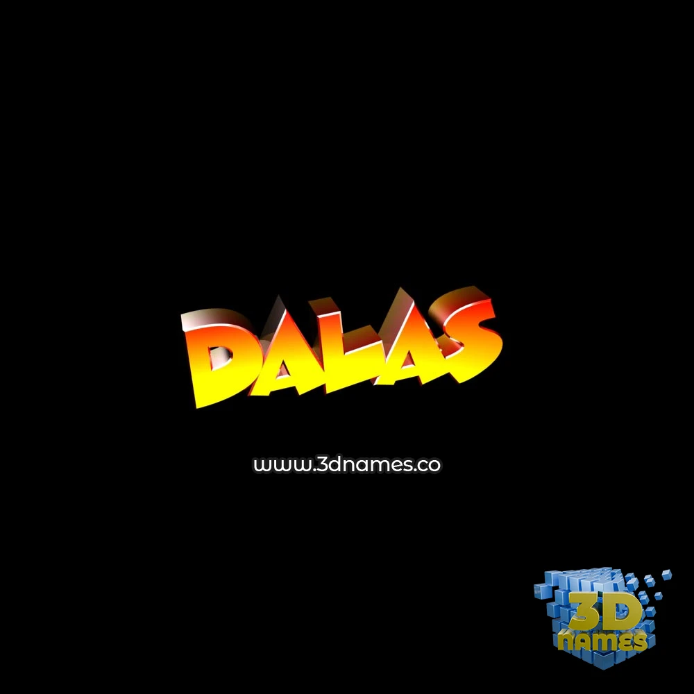 dalas in Black Background style - 3D name wallpaper