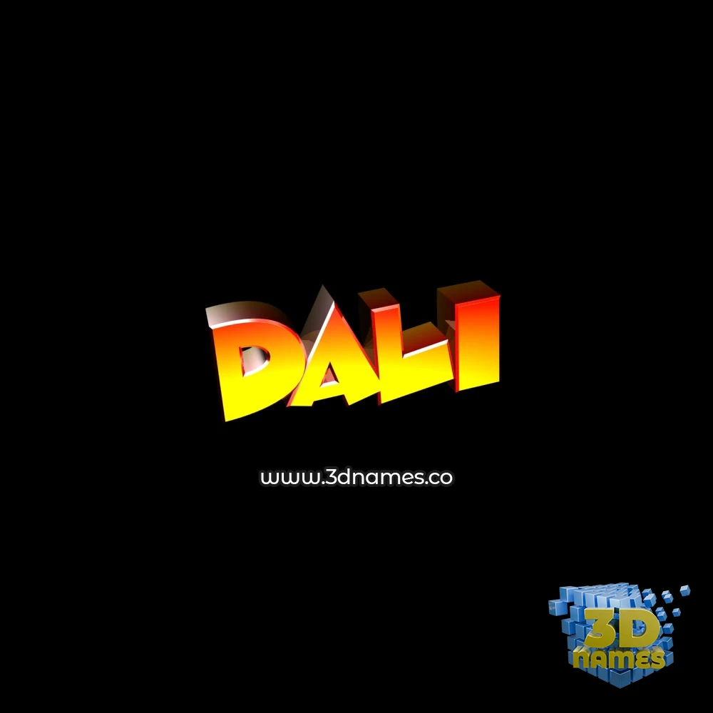 dali in Black Background style - 3D name wallpaper