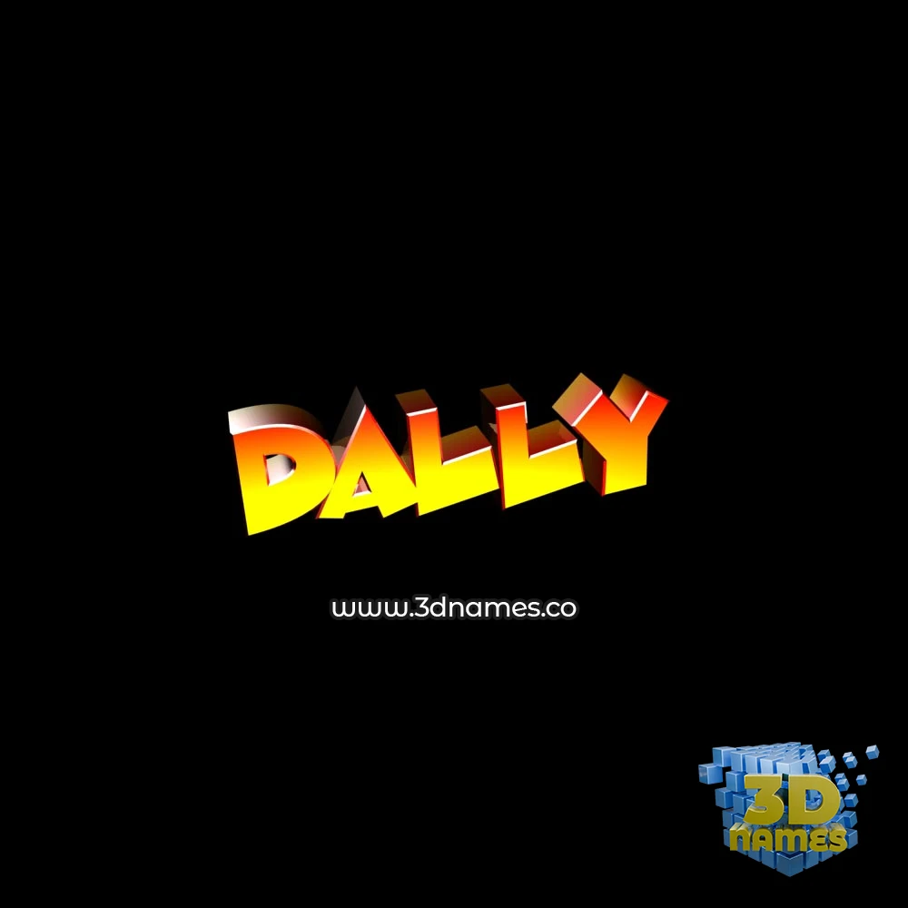 dally in Black Background style - 3D name wallpaper